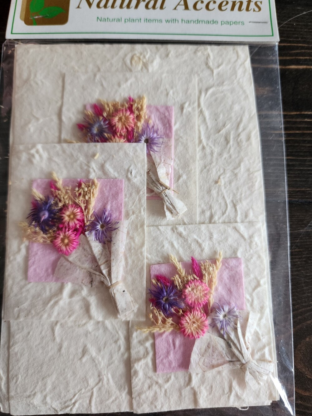 Real Pressed Flowers Card Handcrafted - Crafts Scrapbooking - Vintage Sealed #24